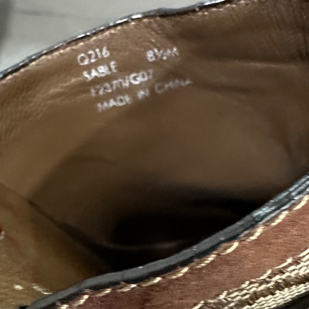 Coach Brown and Tan Mules with Gold Buckle - Picture 5 of 7